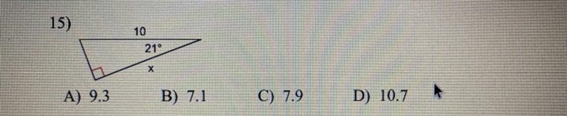 Hello i really need help i am supposed to be finding the missing side-example-1