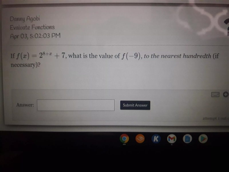 What is the value of f(-9) to the nearst hundredth-example-1