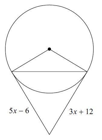 20 POINTS help fast please Find the length of line segment x. A) 4 B) 5 C) 6 D) 7-example-1