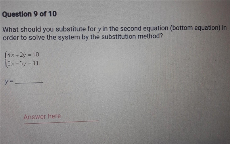 HELP ASAP What should you substitute for y in the second equation (bottom equation-example-1