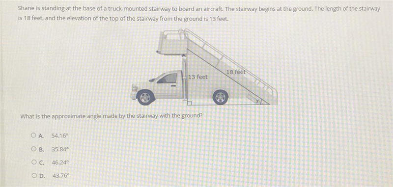 What is the approximate angle made by the stairway with the ground?-example-1