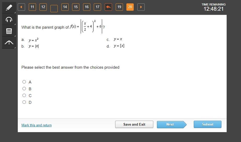 What is the parent graph of f(x) = |(x/2 + 4)^2 +6|-example-1