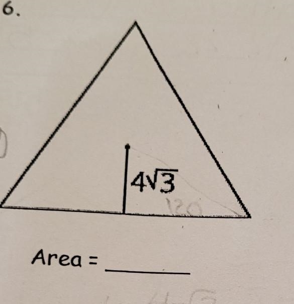 Find the area of the triangle. please show all the work. ​-example-1