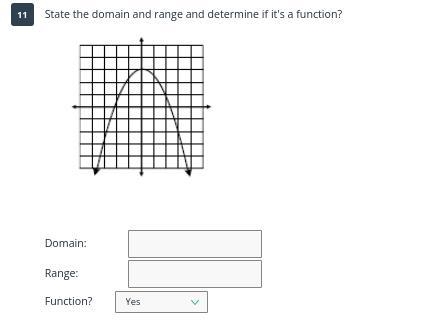 Domain, range, and is it a function? SCREENSHOT BELOW!-example-1