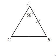 Find the measure of angle B. A. 56° B. 62° C. 75° D. 68°-example-1