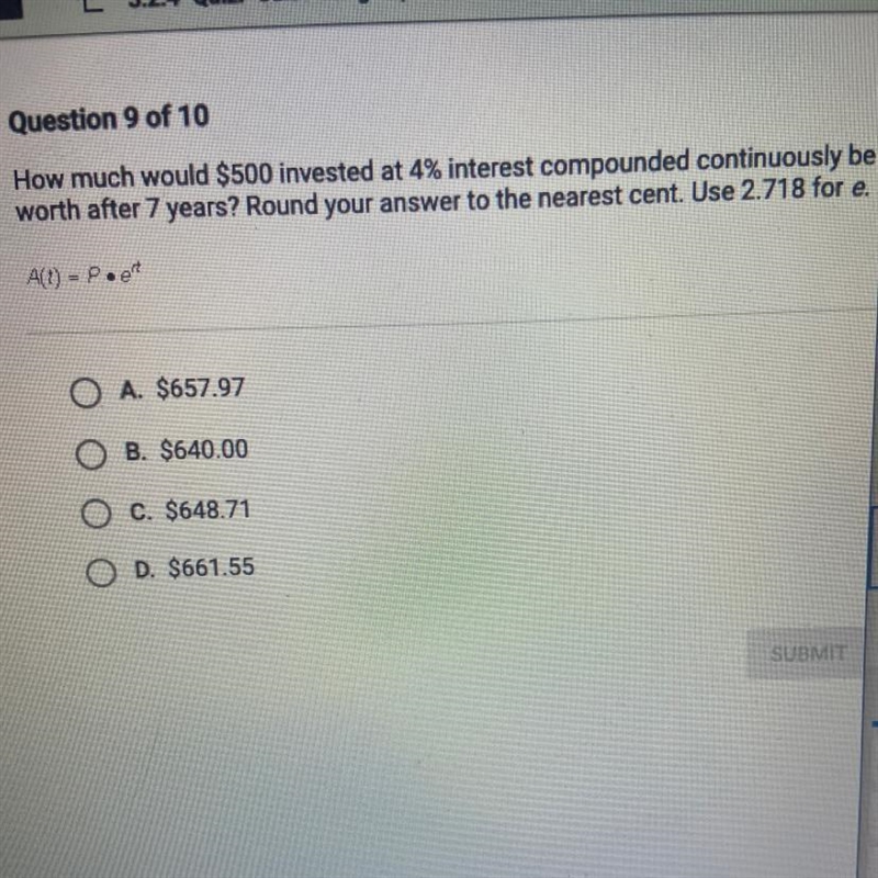 How much would $500 invested at 4% interest compounded continuously beworth after-example-1