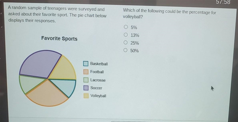 A random sample of teenagers were surveyed and asked about their favorite sport. The-example-1