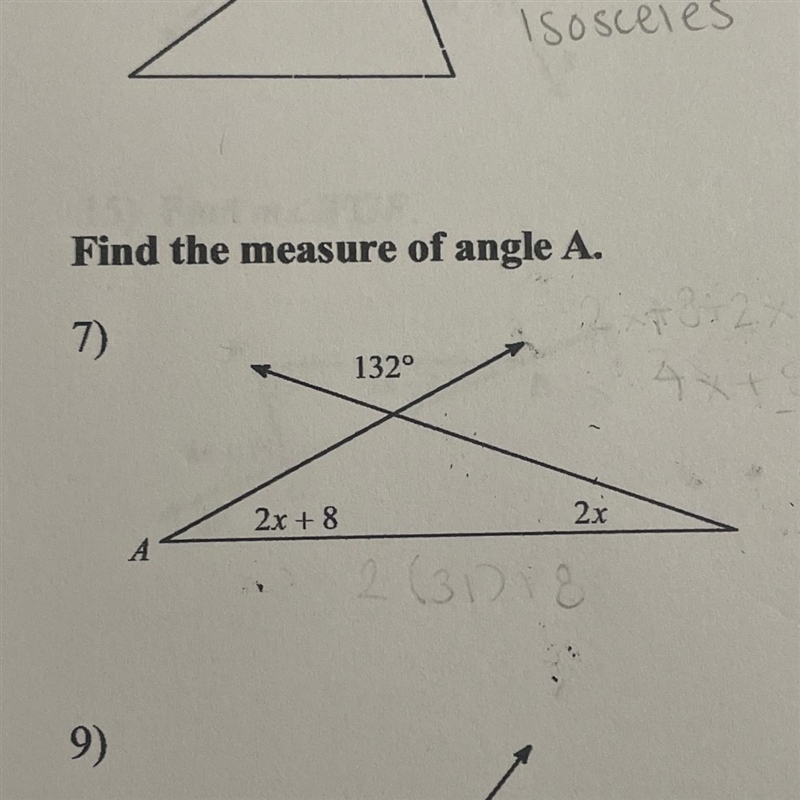 Find the measure of angle A.-example-1