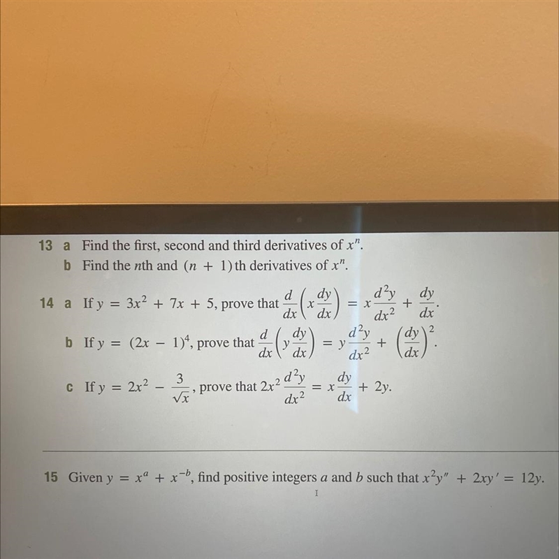 Given y = x^a + x^-b, find positive integers a and b such that x^2y’’ + 2xy’ = 12y-example-1