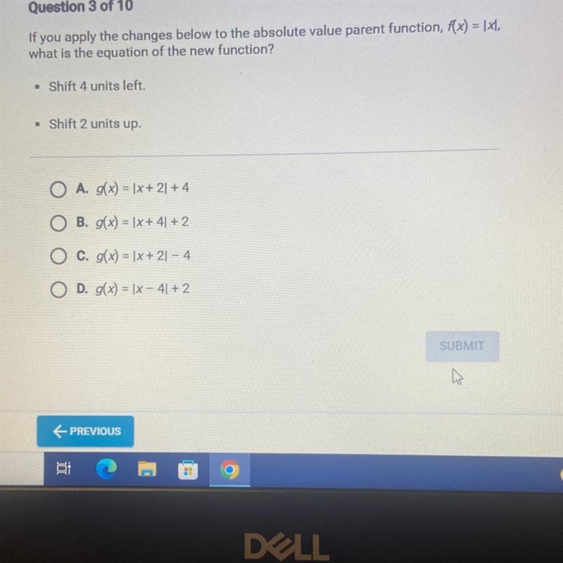 If you apply the changes below to the absolute value parent function, f(x) = Ixl,what-example-1