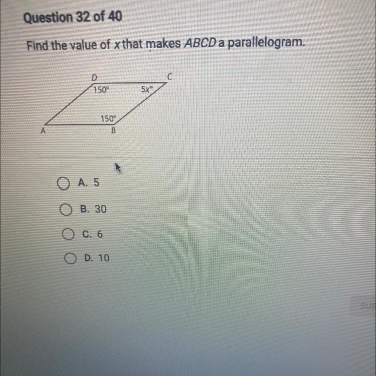 Find the value of x that makes ABCD a parallelogram help plz-example-1