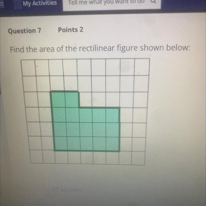 Find the area of the rectilinear your figure shown below-example-1