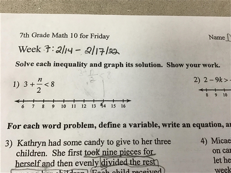 Solve each inequality and graph its solution. SHOW YOUR WORK. (Do the first one only-example-1