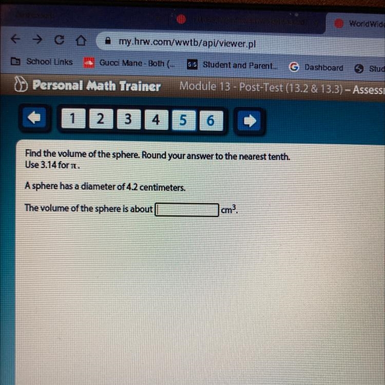 Find the volume of the sphere. Round your answer to the nearest tenth.Use 3.14 for-example-1