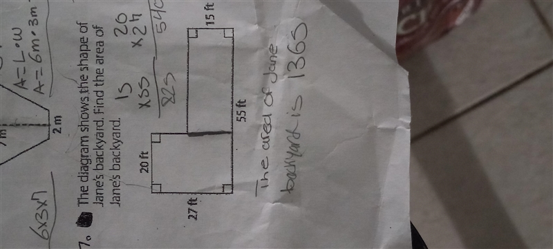 The diagram shows the shape of Jane's backyard find the area of Jane's backyard.-example-1