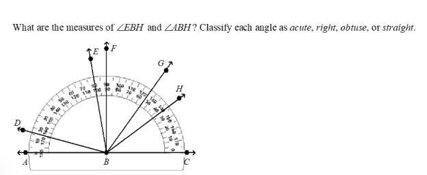 What are the measures of ∠ EBH and ∠ ABH? Classify each angle as acute, right, obtuse-example-1