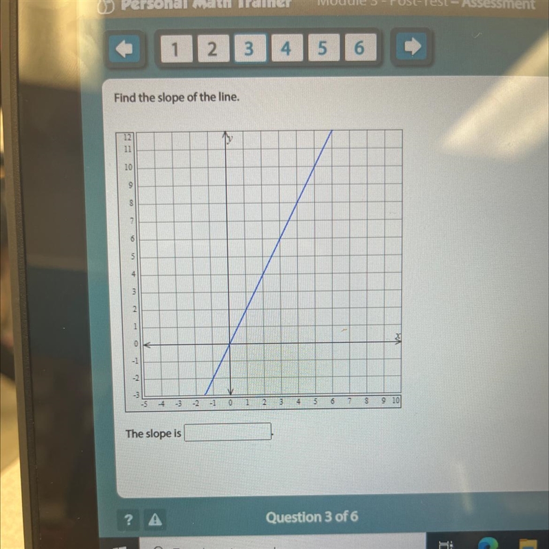 Find the slope of the line. 12 11 10 9 S O 6 5 4 3 2 o -1 2 3 -1 0 1 2 3 5 6 S 9 10 The-example-1