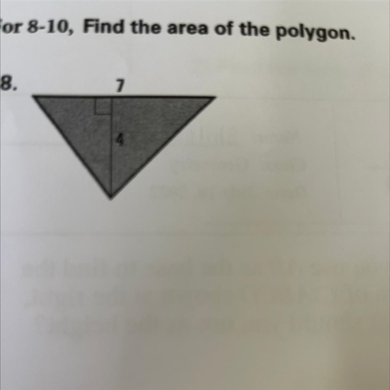 For 8-10, Find the area of the polygon.-example-1