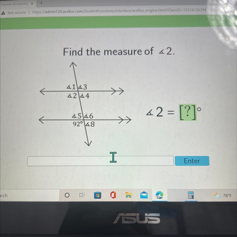 Find measure of 2!!!! Please write the answer quickly- and in degrees!!!!-example-1