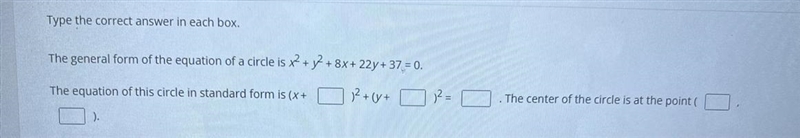 How to find the standard form and center of the circle.-example-1