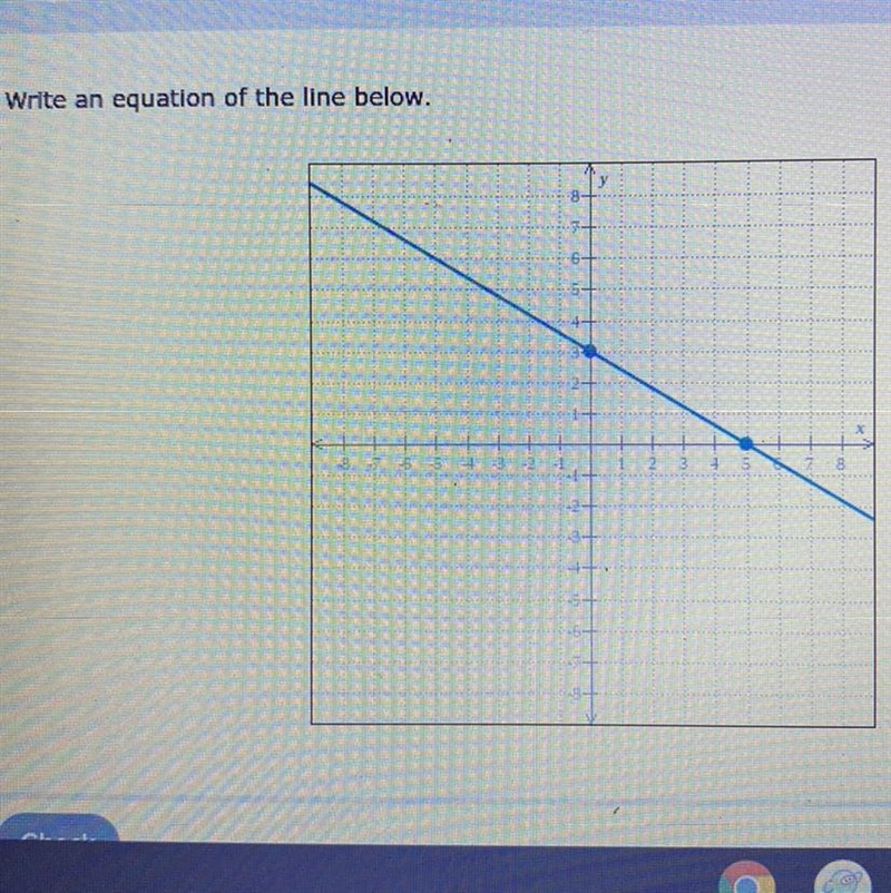 Write an equation of the line below.-example-1