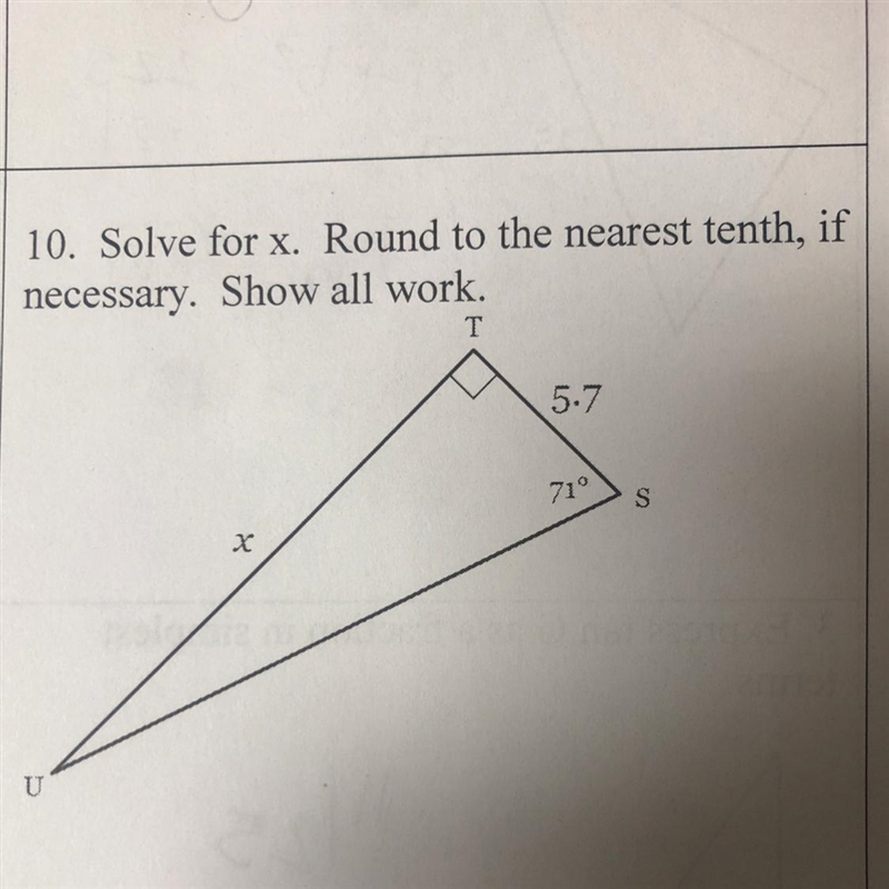 Solve for X. Round to the nearest tenth, if necessary.-example-1