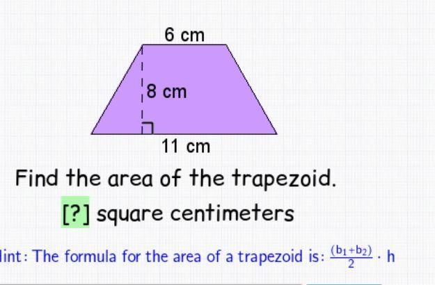 Find the area of the trapezoid. {?} Square centimeters-example-1