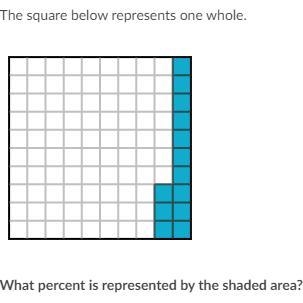 The square below represents one whole. What percent is represented by the shaded area-example-1