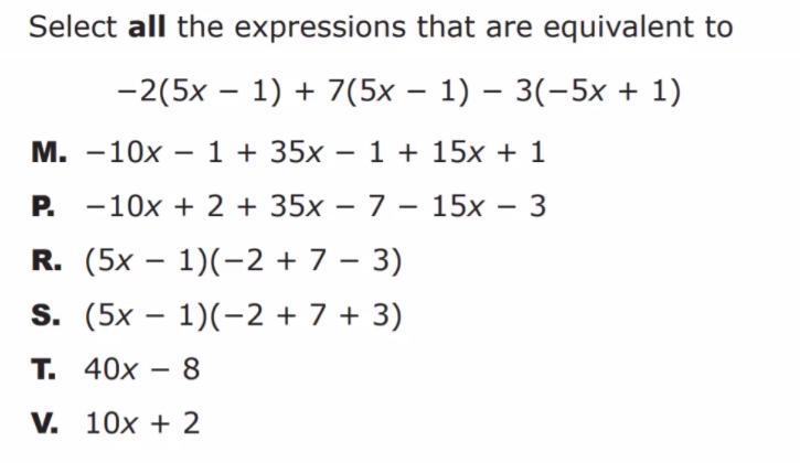 Select all the expressions that are equivalent to (screenshot below)-example-1