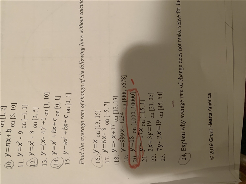 Find the average rate of change of the following line WITHOUT CALCULATING. y=18 on-example-1