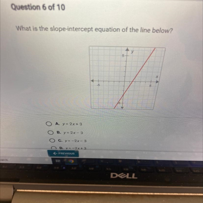 What is the slope-intercept equation of the line below?-example-1