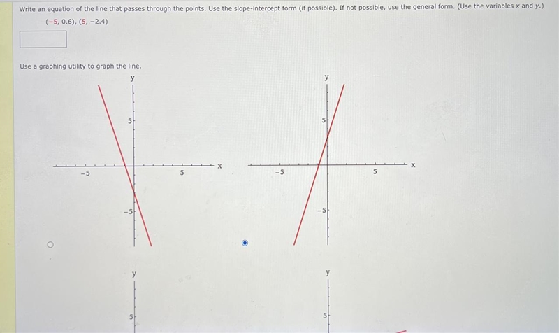 Prealgebra- Write an equation of the line that passes through the points(Question-example-1