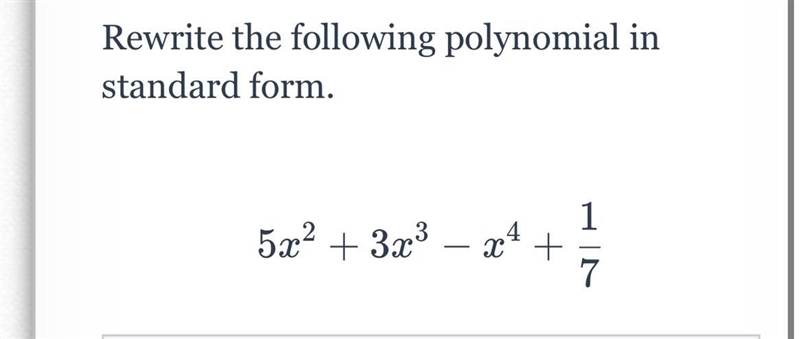 Rewrite the polynomial in standard form-example-1