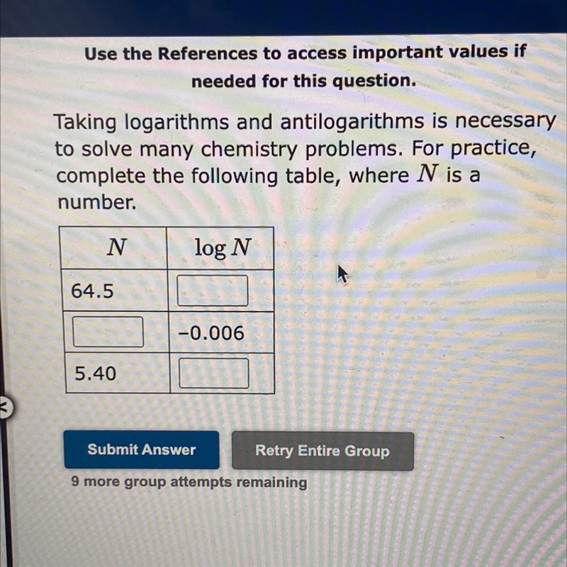 Taking logarithms and antilogarithms is necessary to solve many chemistry problems-example-1