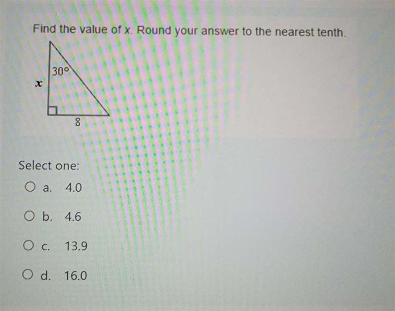 Find the value of x. Round your answer to the nearest tenth.​-example-1