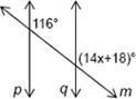 Find the value of x for which the lines p and q are parallel. Question 17 options-example-1