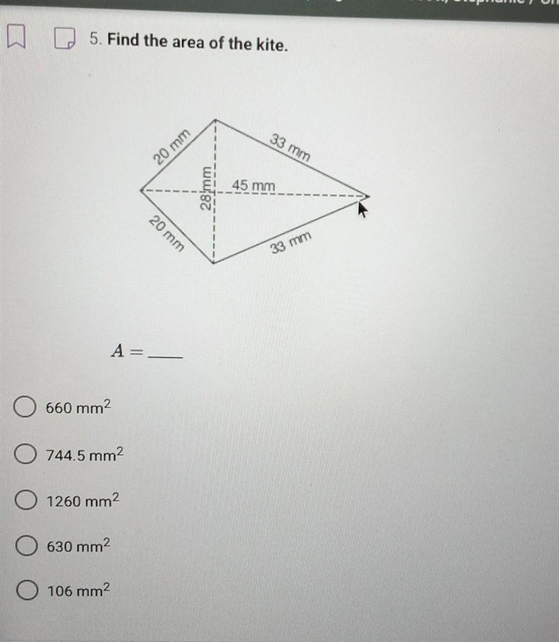 Find the area of the kite.​-example-1