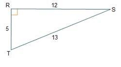 Determine sin(S) and sin(T). Option 1. sine S equals 5 over 13 comma sine T equals-example-1