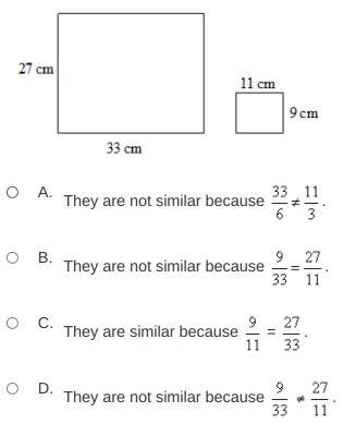 Help me, please Which statement is true about the following pair of rectangles?-example-1