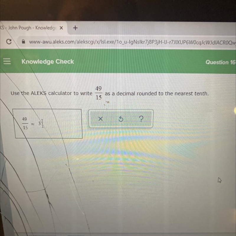 =Knowledge CheckUse the ALEKS calculator to write4915as a decimal rounded to the neare-example-1