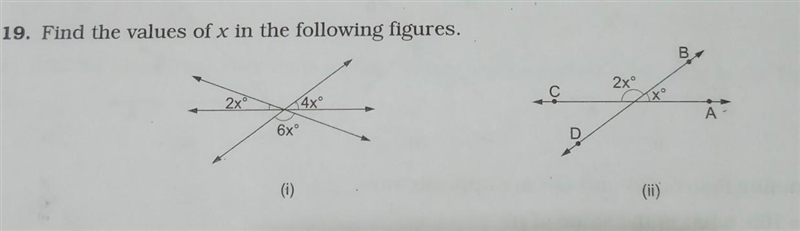 Find the values of x in the following figures. Please help​-example-1