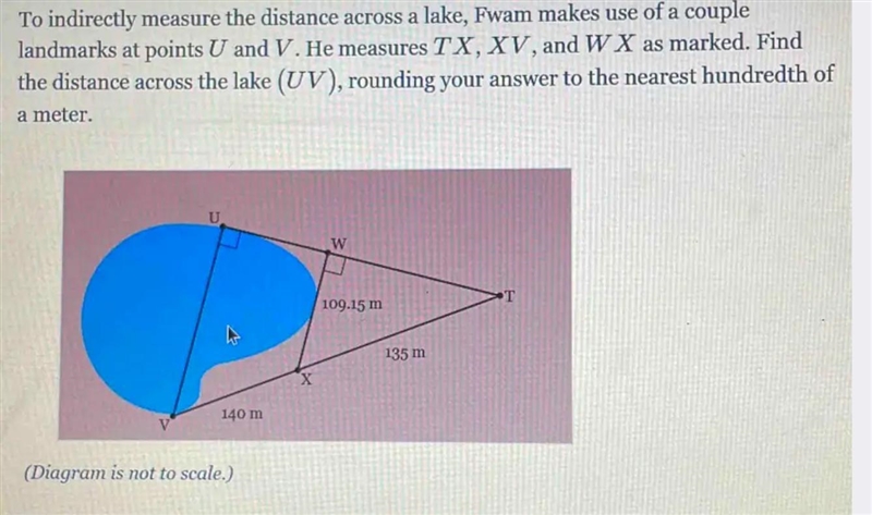 To indirectly measure the distance across a lake, Fwam makes use of a couple landmarks-example-1