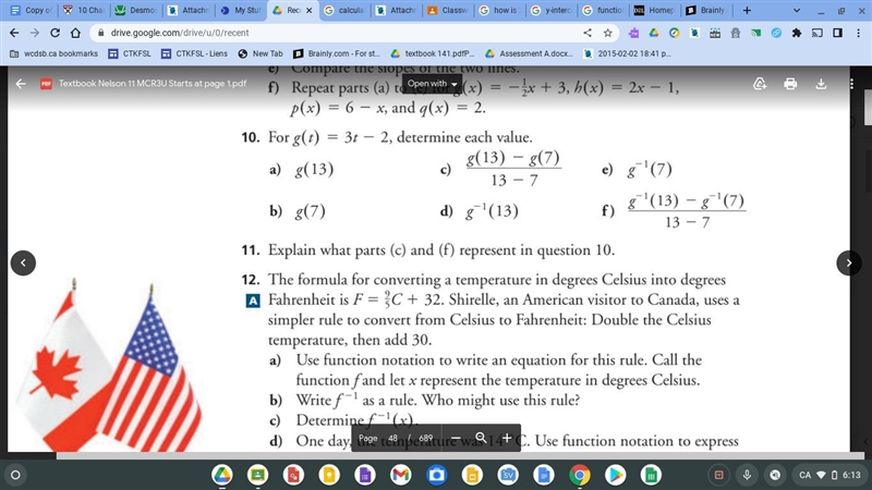 For question 10e I wrote my answer as t=19, is that correct?-example-1