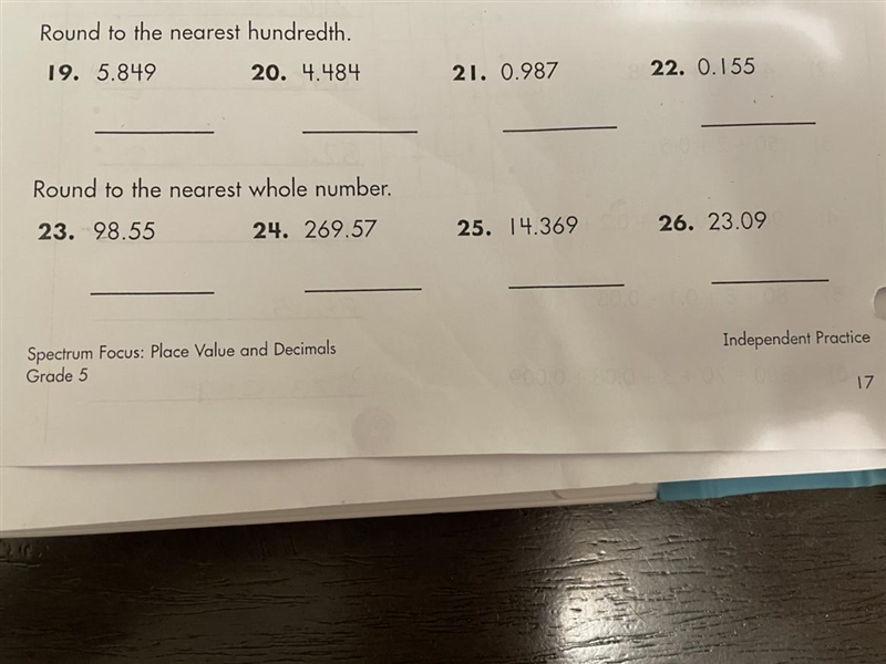 Round to the nearest hundredth Round to the nearest whole number.-example-1