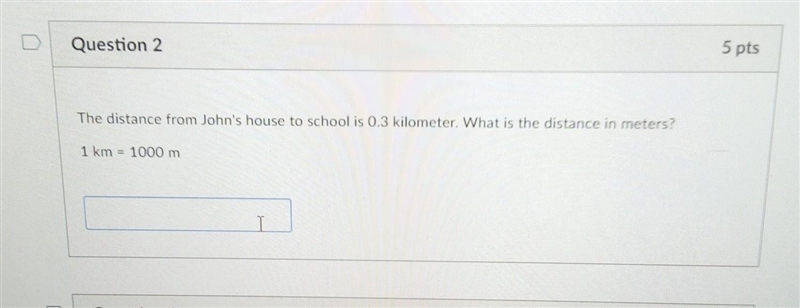 the distance from John's house to school is 0.3 kilometer. what is the distance in-example-1