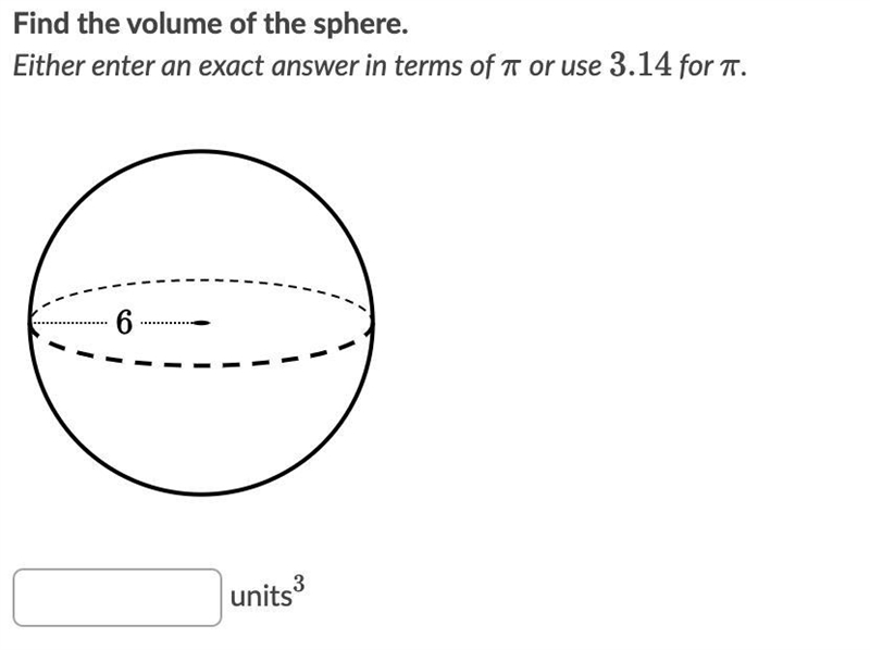 Find the Volume of the sphere.-example-1