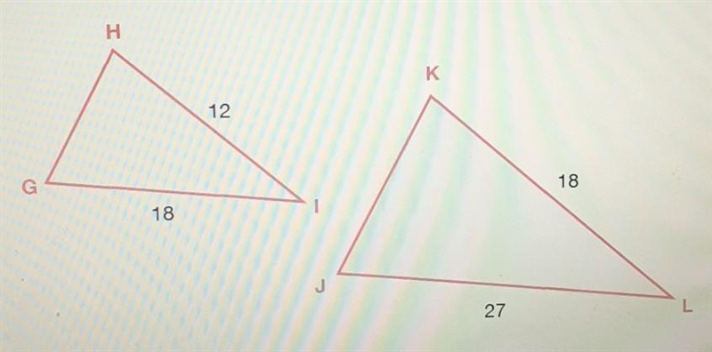 which of the following additional statements would you need to prove these two triangles-example-1