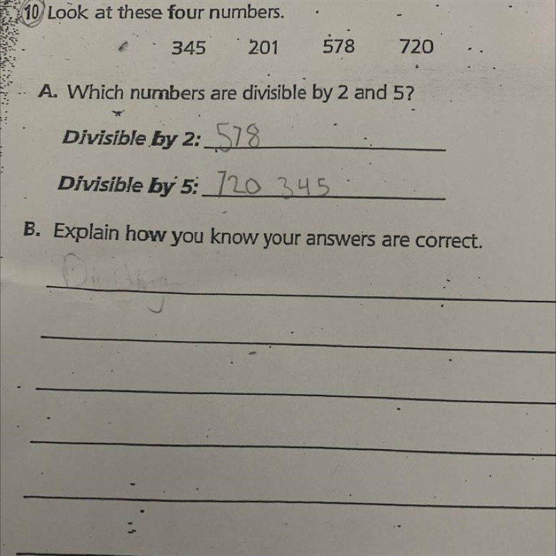 Which numbers are divisible by 2 and 5? Explain how you know your answers are correct-example-1