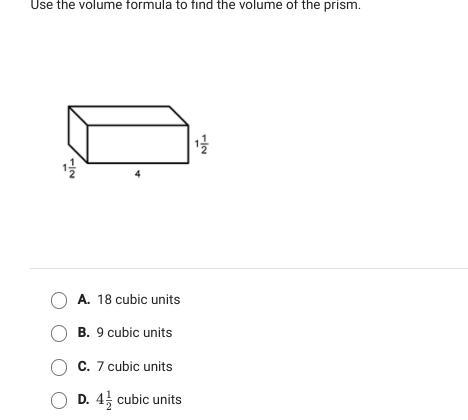 Use the volume formula to find the volume of the prism-example-1