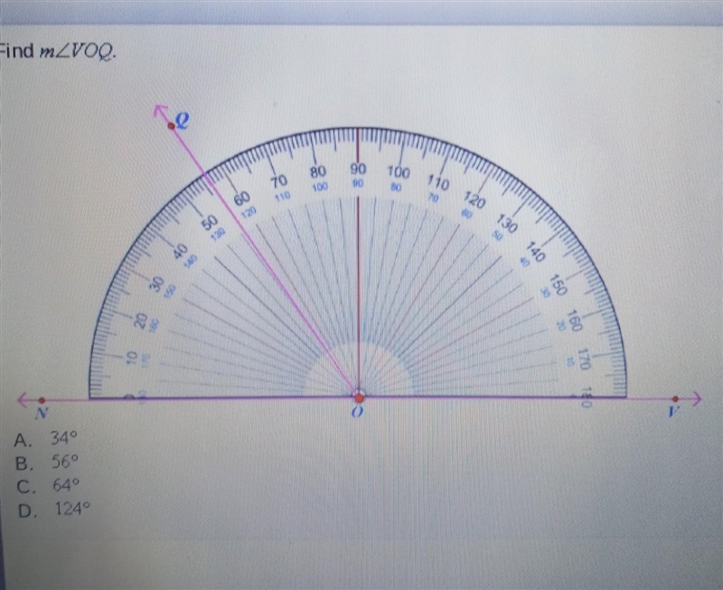 Find the measure of angle VOQ​-example-1